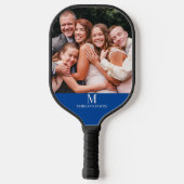 Moderne aangepaste foto-monogram naam Pickleball P Pickleball Paddle (Achterkant)