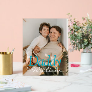 Moderne aangepaste foto papa & Baby naam Keepsake Acryl Bord