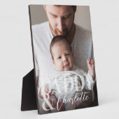 Moderne aangepaste foto papa & Baby naam Keepsake Fotoplaat (Zijkant)