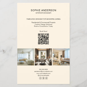 Moderne Aangepaste Foto QR Cream Professioneel Bed Flyer