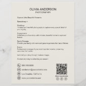 Moderne aangepaste foto QR Fotograaf Business Flyer (Achterkant)