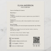 Moderne aangepaste foto QR Fotograaf Business Flyer (Achterkant)