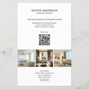 Moderne Aangepaste Foto QR Witte Professionele Zak Flyer