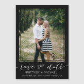 Moderne aangepaste foto Save the Date zwart (Voorkant)
