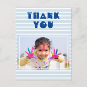 Moderne aangepaste foto verjaardag dank je briefkaart (Voorkant)