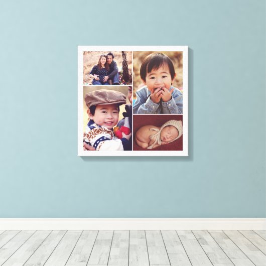 Moderne aangepaste fotocollage canvas afdruk (Insitu (Houten vloer))