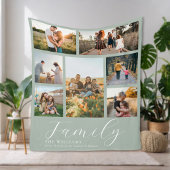 Moderne aangepaste fotocollage elegante scriptfami fleece deken