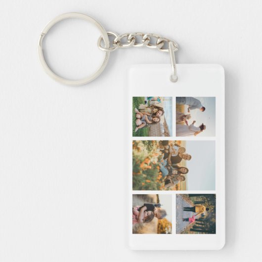 Moderne aangepaste fotocollage sleutelhanger (Voorkant)