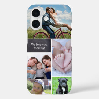 Moderne aangepaste fotocollage telefoonhoes iPhone 16 hoesje