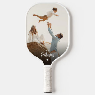 Moderne, aangepaste foto's en familienaam 2 pickleball paddle