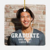 Moderne aangepaste fototypografie keramisch ornament (Achterkant)