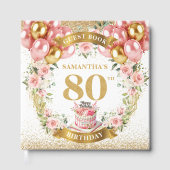 Moderne aangepaste gastenboek geschenken 80e verja (Voorkant)