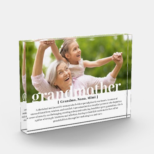 Moderne aangepaste grootmoeder citaat fotoblok (Links)