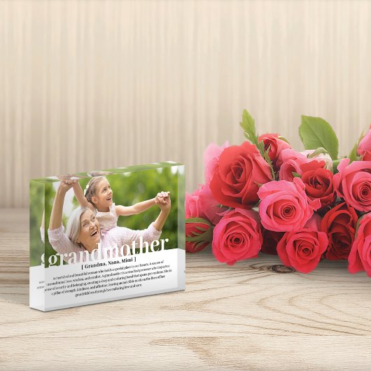 Moderne aangepaste grootmoeder citaat fotoblok