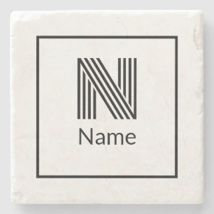 Moderne aangepaste Initiaal letter naam Stenen Onderzetter