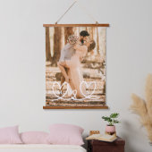 Moderne aangepaste Initialen paren houden van foto Hangend Wandkleed (Slaapkamer)