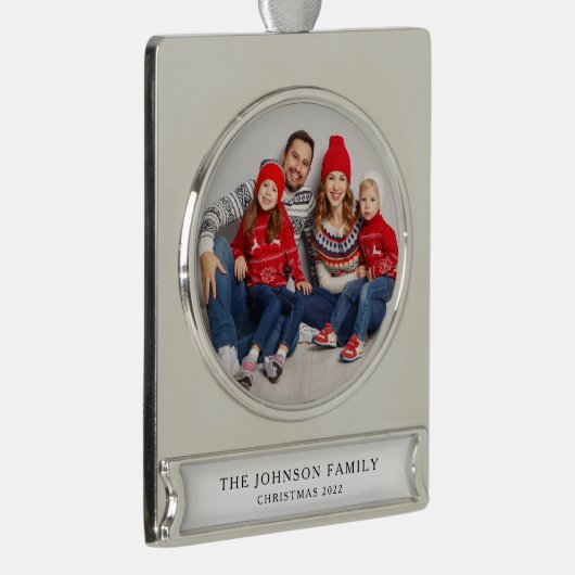 Moderne, aangepaste kerstfeest verzilverd banner ornament (Rechts)