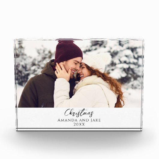 Moderne aangepaste kerstfoto fotoblokken (Voorkant)