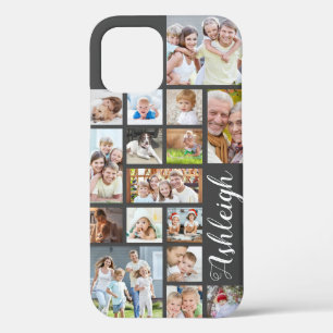 Moderne Aangepaste kleur 16 Naam Photo Collage Scr iPhone 12 Hoesje