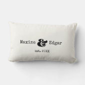 Moderne aangepaste koppelnaam met ampersand kussen (Achterkant)