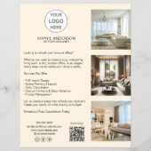 Moderne aangepaste logo crème professionele zaken flyer (Voorkant)