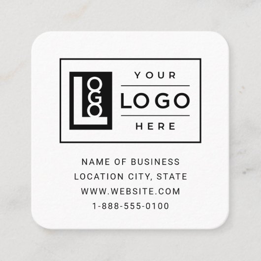 Moderne aangepaste Logo- en QR-code Vierkante Visitekaartje (Voorkant)