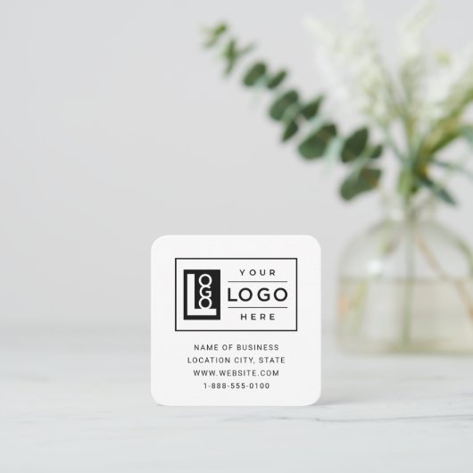 Moderne aangepaste Logo- en QR-code Vierkante Visitekaartje (Staand voorkant)