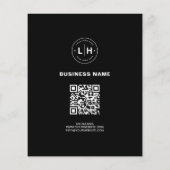 Moderne aangepaste Logo foto QR Black Business Flyer (Achterkant)