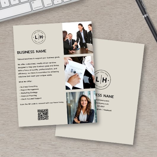 Moderne aangepaste Logo foto QR Business Flyer