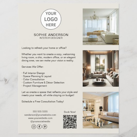 Moderne aangepaste Logo Professional Business Flyer (Voorkant)