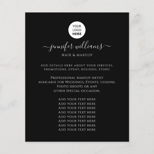 Moderne, aangepaste Logo promotionele zwarte minim Flyer (Voorkant)