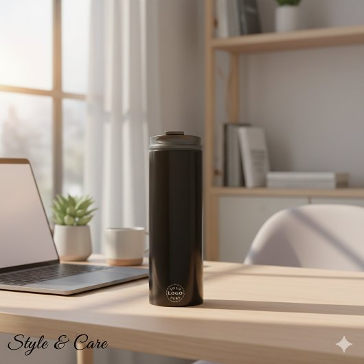 Moderne aangepaste Logo-tuimelaar in schoon zwart Thermosbeker