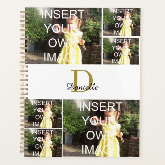 Moderne aangepaste monogram - Aangepaste fotoplann Planner (Voorkant)