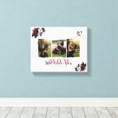 Moderne aangepaste monogram foto Collage Moederfam Canvas Afdruk (Insitu (Houten vloer))