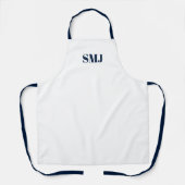 Moderne aangepaste monogram initialen marineblauw  schort (Voorkant)