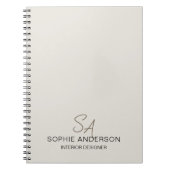 Moderne Aangepaste Monogram Professioneel Bedrijf Notitieboek (Voorkant)