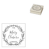 Moderne aangepaste naam bladeren uit de bibliothee rubberstempel (Gestempeld)