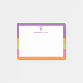 Moderne aangepaste naam Monogram Student School Post-it® Notes