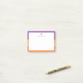 Moderne aangepaste naam Monogram Student School Post-it® Notes (Op bureau)