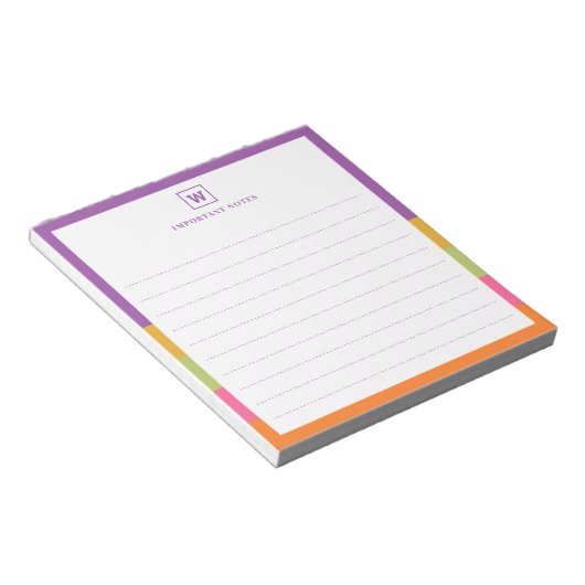 Moderne aangepaste naam Monogram Student to Do Lis Notitieblok (Schuin)