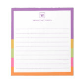 Moderne aangepaste naam Monogram Student to Do Lis Notitieblok (Voorkant)