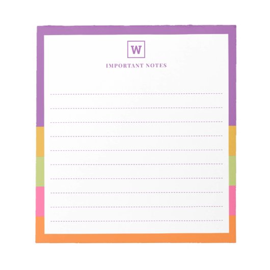 Moderne aangepaste naam Monogram Student to Do Lis Notitieblok (Voorkant)