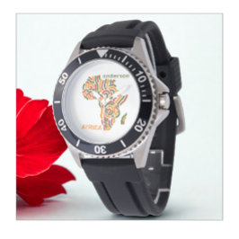 Moderne aangepaste naam Pan Africa Flag Map Horloge