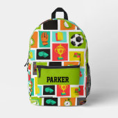 Moderne aangepaste naam Voetbal Football Pattern B Bedrukte Rugzak (Voorkant)