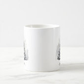 Moderne aangepaste naam Zwart & Wit Kerstboom Koffiemok (Center)