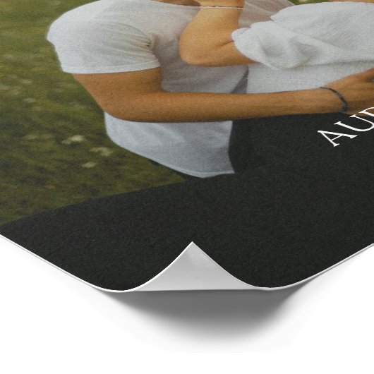 Moderne aangepaste namen Huwelijk Koppel Foto Poster (Hoek)