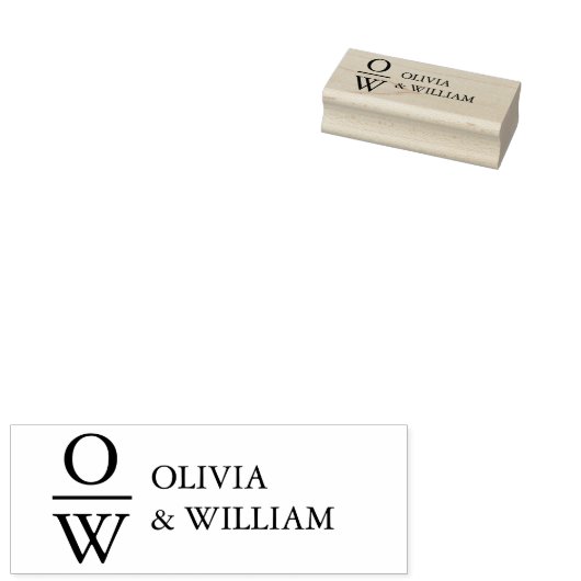 Moderne aangepaste namen Monogram Rubberstempel (Gestempeld)