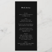 Moderne aangepaste namen Tuxedo Onyx Weddenschappe Menu (Voorkant)