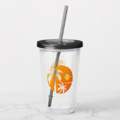 Moderne aangepaste paar naam letter Palm Tree Acryl Drinkbeker (Achterkant)