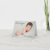 Moderne aangepaste pasgeboren Baby-fotohartscript Bedankkaart (Voorkant)